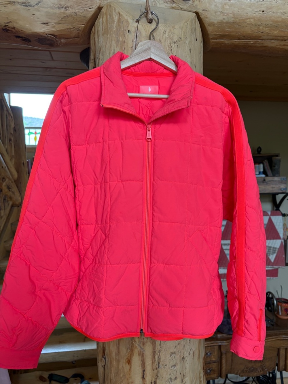Everyday wear!!!! Bright Flame Quilted Women's Jacket - Lightweight Zip Front